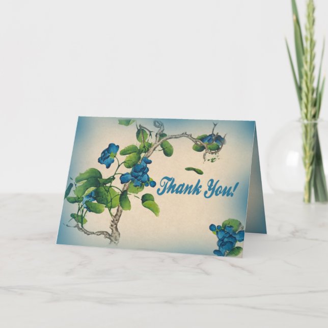 Vielen Dank, antike chinesische Blume Karte (Vorderseite)