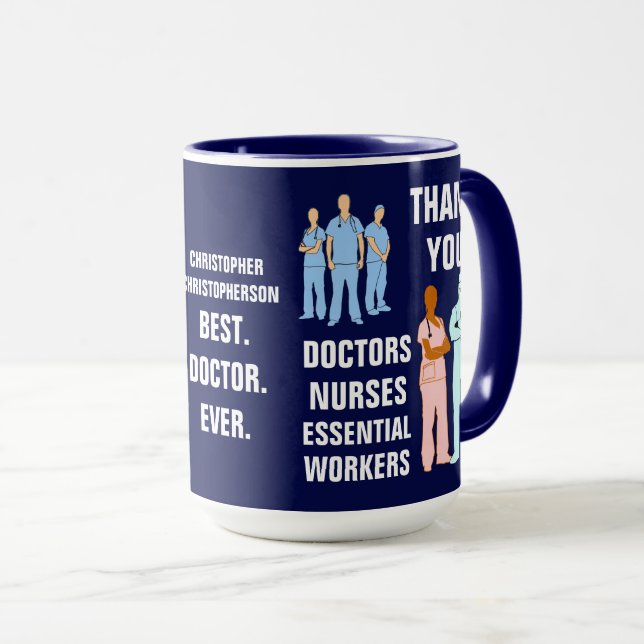Vielen Dank Ärzte Krankenpfleger Grundlegende Arbe Tasse (VorderseiteRechts)