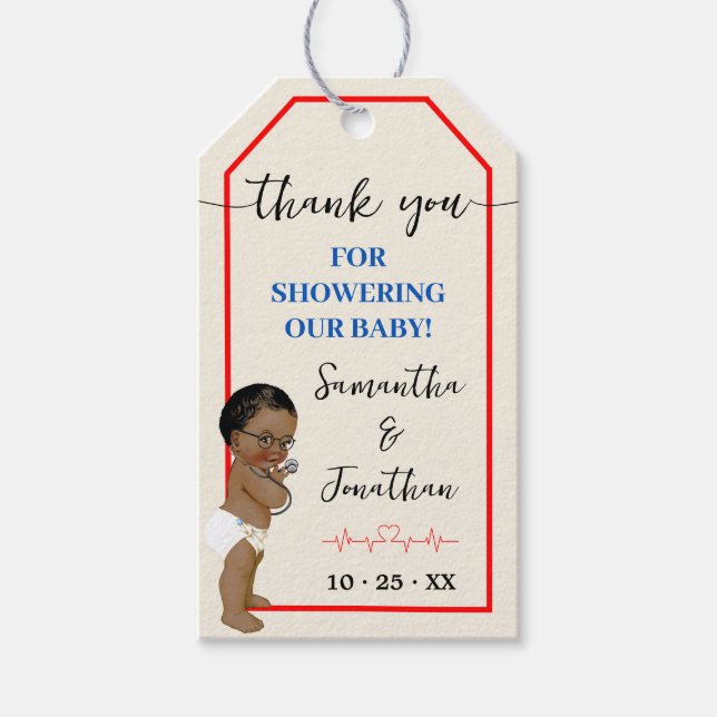 Vielen Dank, Ärzte Medizinische OM Babydusche Gefa Geschenkanhänger (Vorderseite)