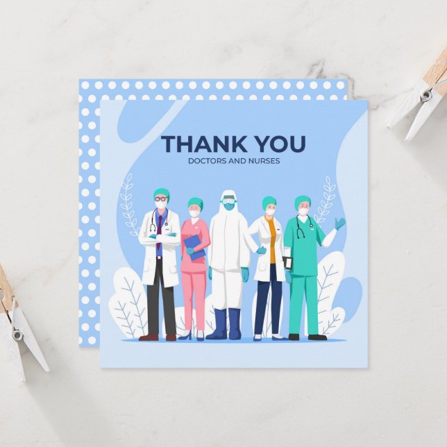 Vielen Dank, Ärzte und Krankenschwestern (Vorderseite/Rückseite Beispiel)