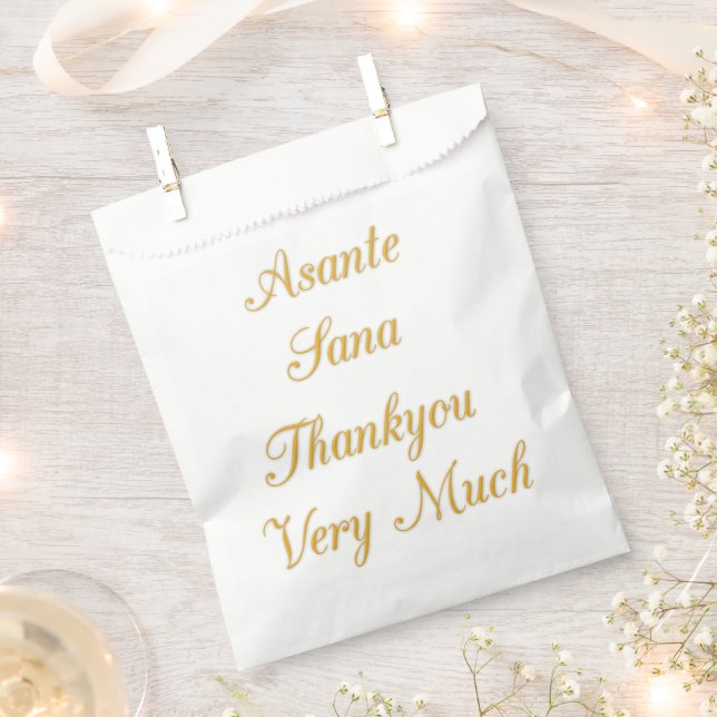 Vielen Dank Asante Sana Wertschätzung Nachricht Geschenktütchen (Ausgeschnitten)