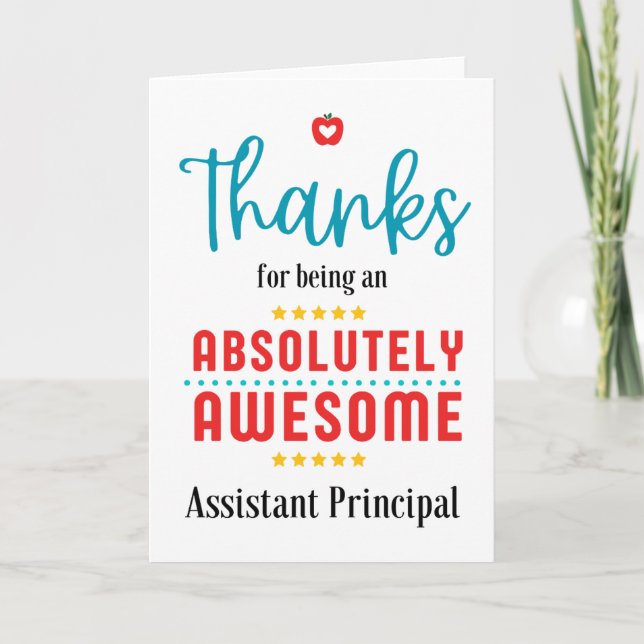 Vielen Dank, Assistent Principal, vielen Dank für  Karte (Vorderseite)