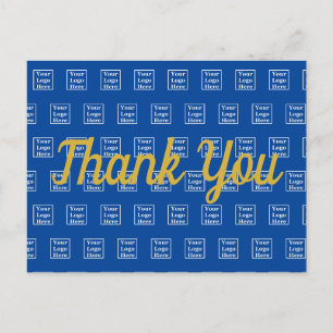 Vielen Dank auf Blau Ihre Logo-Muster-Vorlage Postkarte