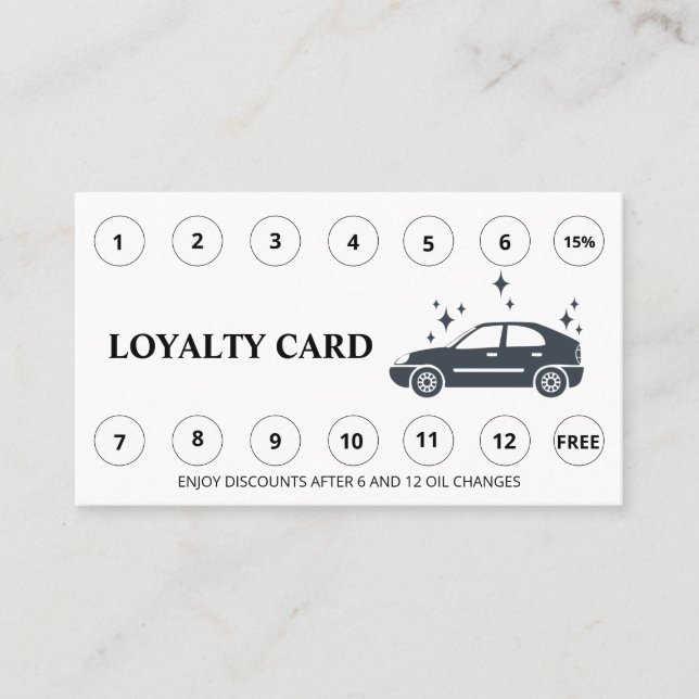 *~* Vielen Dank Auto Wash einfache QR Belohnungen  Treuekarte (Vorderseite)