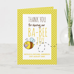 Vielen Dank BA-BEE Baby Shower Gruß gelb Niedlich Karte