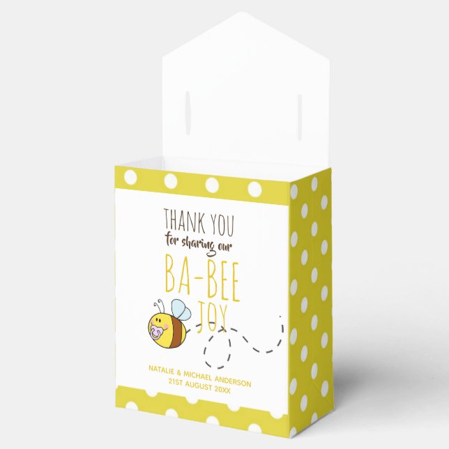 Vielen Dank BA-BEE Baby Shower Yellow Punkt Geschenkschachtel (Geöffnet)