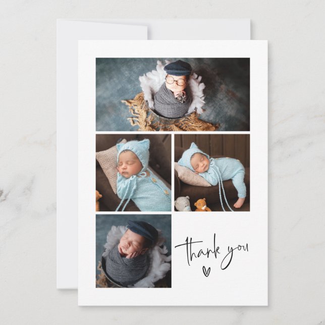 Vielen Dank, Baby Birth Foto Collage Ankündigung (Vorderseite)
