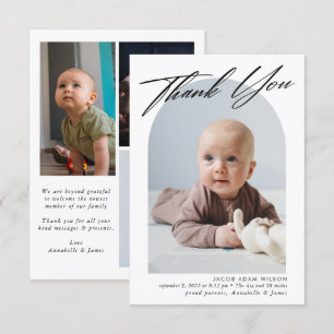 Vielen Dank, Baby Birth Foto Collage Dankeskarte