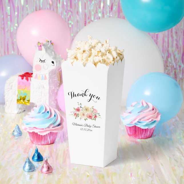 Vielen Dank Baby Dusche Aquarell Sommer-Blume Geschenkschachtel (Party)