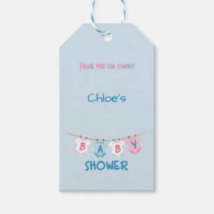 Vielen Dank Baby Dusche Clothesline Layette Geschenkanhänger