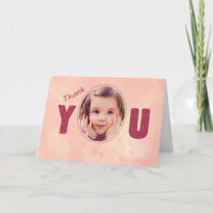 Vielen Dank Baby's Godparent Pink, personalize Nam Dankeskarte