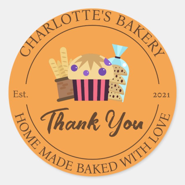 Vielen Dank, Bäckerei Custom Sticker Label (Vorderseite)