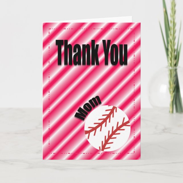 Vielen Dank, Baseball Team Mama Card Dankeskarte (Vorderseite)