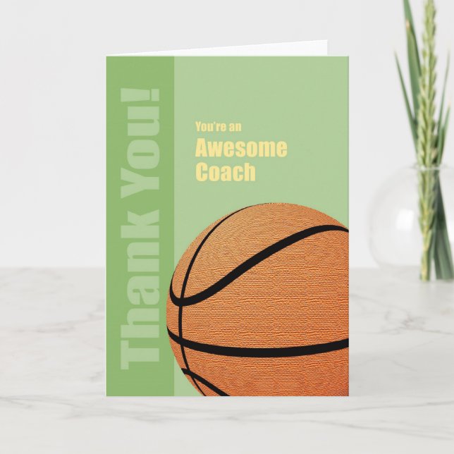 Vielen Dank Basketball Coach Grußkarte Dankeskarte (Vorderseite)