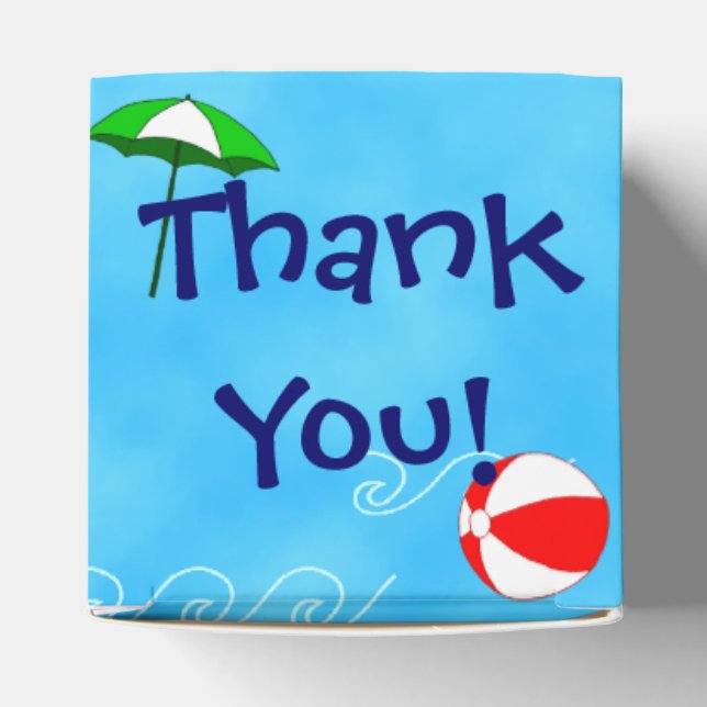 Vielen Dank Beach Ball Pool Umbrella Gastgeschenk  Geschenkschachtel (Oben)
