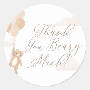 Vielen Dank Beary Much Baby Dusche Runder Aufkleber