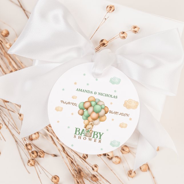 Vielen Dank Beary Much Bear Balloons Baby Dusche Geschenkanhänger (Von Creator hochgeladen)