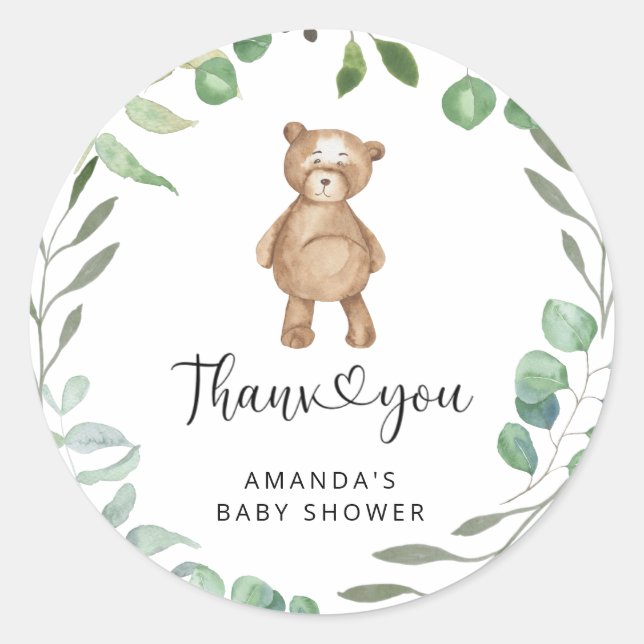 Vielen Dank beary Runder Aufkleber (Vorderseite)