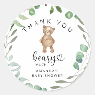 Vielen Dank beary Runder Aufkleber