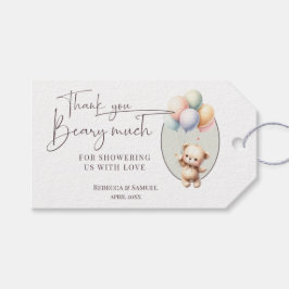 Vielen Dank Beary Viel, Kaum Warten Baby Shower Geschenkanhänger