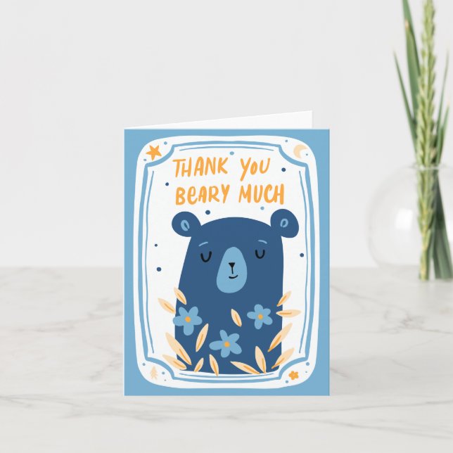 Vielen Dank Beary viel Niedliches Design Dankeskarte (Vorderseite)
