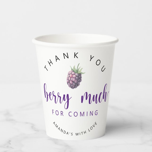 Vielen Dank, Beere Pappbecher (Vorderseite)