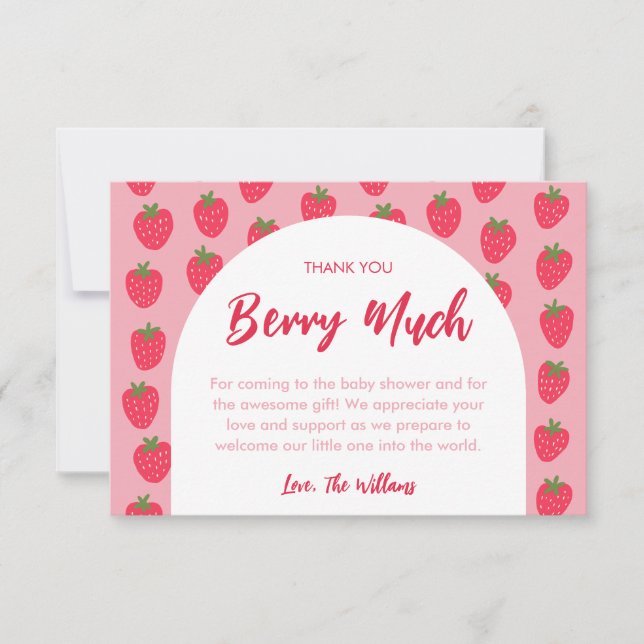 Vielen Dank Berry Much Baby Dusche Danke Karte (Vorderseite)