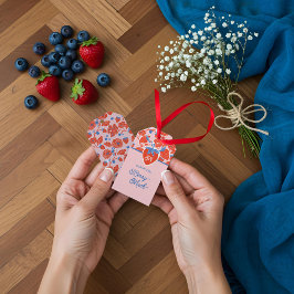 Vielen Dank, Berry Much Floral Strawberry Blueberr Geschenkanhänger