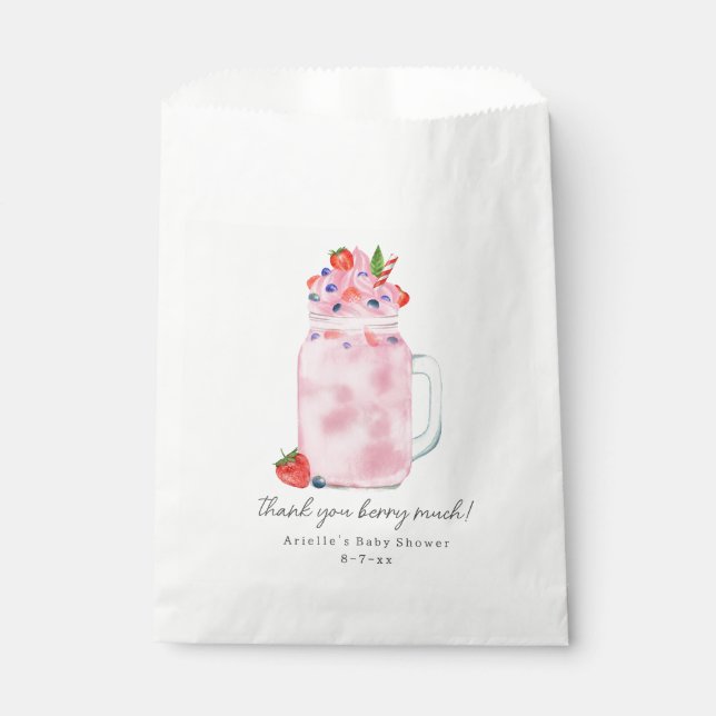 Vielen Dank Berry Much Fruchtspülung Baby Dusche Geschenktütchen (Vorderseite)