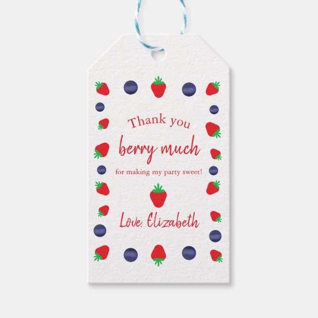 Vielen Dank, Berry Much Geburtstag Vielen Dank Geschenkanhänger (Vorderseite)