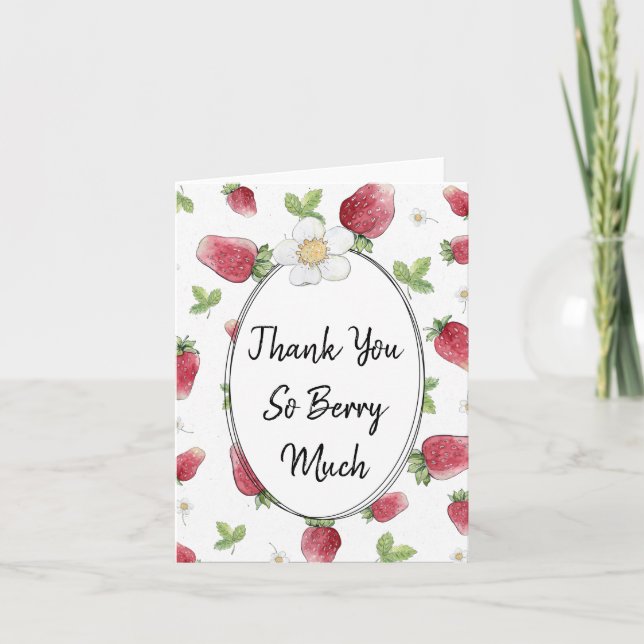 Vielen Dank, Berry Much Strawberry Card Karte (Vorderseite)