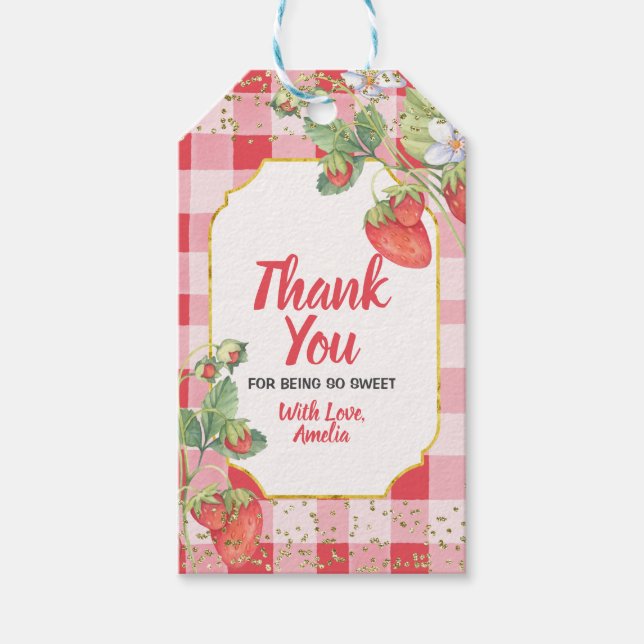 Vielen Dank Berry Sweet Strawberry Geschenkartikel Geschenkanhänger (Vorderseite)