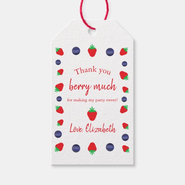 Vielen Dank, Berry, vielen Dank Geschenkanhänger (Vorderseite)