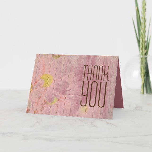 Vielen Dank Berufliche Rose Gold Floral Minimalist Karte (Vorderseite)