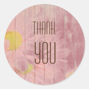 Vielen Dank Berufliche Rose Gold Floral Minimalist Runder Aufkleber