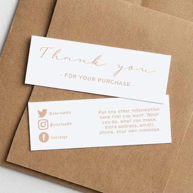 Vielen Dank, Bestellung, Social Media einfügen Kar (Thank you order, social media insert card.)
