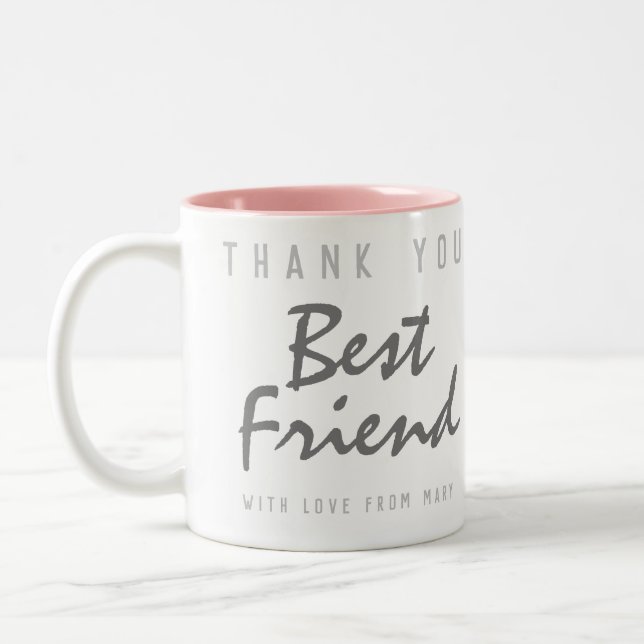 Vielen Dank, bester Freund Zweifarbige Tasse (Links)