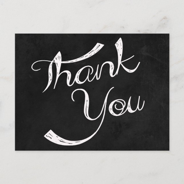 Vielen Dank Black Chalkboard Blank Gruß Postkarte (Vorderseite)