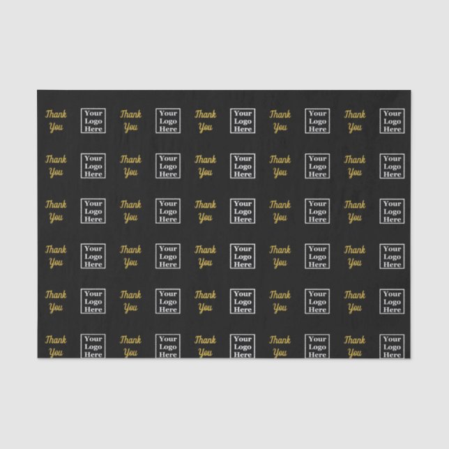 Vielen Dank, Black & Gold Ihr Logo hier Muster Seidenpapier (Vorderseite)