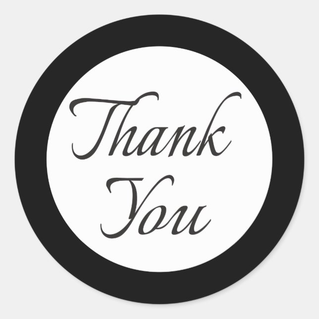 Vielen Dank, Black & White Wedding / Business / Pa Runder Aufkleber (Vorderseite)