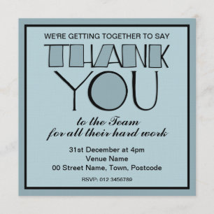 Vielen Dank, blau Danke, Team Einladung