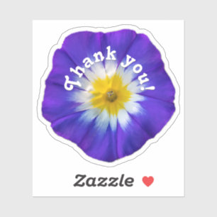 Vielen Dank, blaue Blume lila Blütenaufkleber Aufkleber