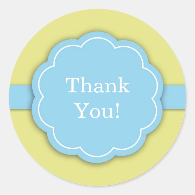 Vielen Dank, Blue Baby Shower Sticker (Vorderseite)