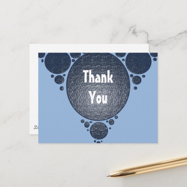 Vielen Dank Blue Modern Business Wertschätzung Postkarte (Vorderseite/Rückseite Beispiel)