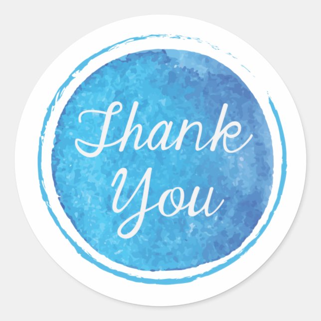 Vielen Dank! Blue Round Sticker (Vorderseite)