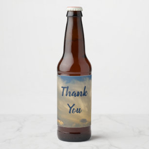 Vielen Dank Blue Sky White Clouds Aufwertung Bierflaschenetikett