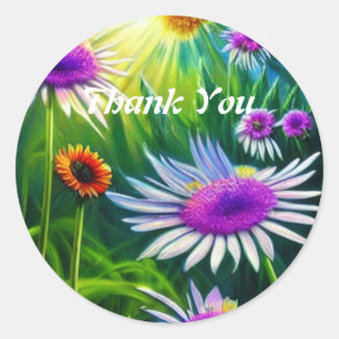 Vielen Dank Blume Classic Round Aufkleber