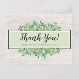 Vielen Dank Botanischer Grüne Eukalyptus & Wood Postkarte