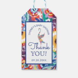 Vielen Dank, Botanischer Stork Baby Dusche Geschenkanhänger