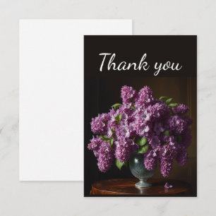 Vielen Dank Bouquet Spring Flowers Lilac Mauve Dankeskarte